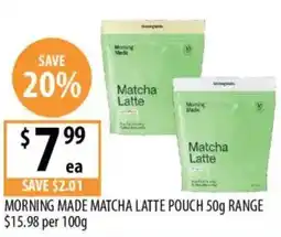 Supabarn Morning made matcha latte pouch offer