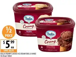 Supabarn Bulla creamy classics ice cream tubs offer