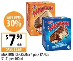 Supabarn Maxibon ice creams offer
