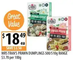 Supabarn Mrs tran's prawn dumplings offer