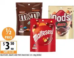 Supabarn Maltesers, m&m's and pods snack bag offer