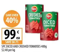 Supabarn Spc diced and crushed tomatoes offer