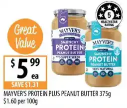 Supabarn Mayver's protein plus peanut butter offer
