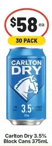 IGA Liquor Carlton Dry 3.5% Block Cans offer