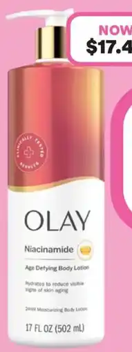 Priceline Olay Niacinamide Age Defying Body Lotion bottle offer