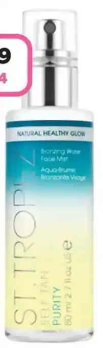 Priceline St Tropez Self Tan Purity Bronzing Water Face Mist offer