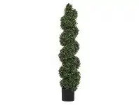 LivingStyles Potted Artificial Tea Leaf Topiary, Spiral, 121cm offer
