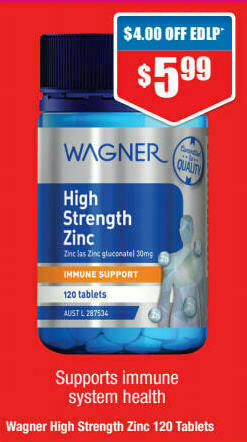ePharmacy Wagner High Strength Zinc 120 Tablets offer