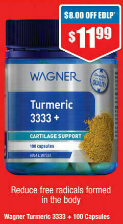 ePharmacy Wagner Turmeric 3333 + 100 Capsules offer