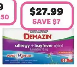 Priceline DEMAZIN allergy+hayfever relief Loratadine offer