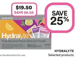 Priceline Hydralyte Fruity Bliss Multi-Flavour Electrolyte Powder offer