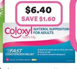 Priceline Coloxyl glycerol suppositori for adults offer