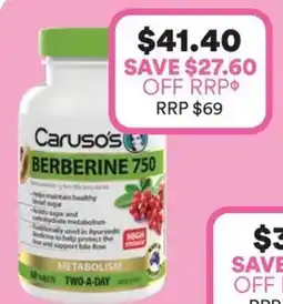 Priceline Caruso's berberine 750 offer