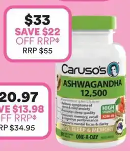 Priceline Caruso's ashwagandha 12,500 offer