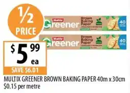 Supabarn Multix greener brown baking paper offer