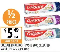 Supabarn Colgate total toothpaste offer