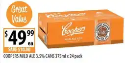 Supabarn Coopers mild ale 3.5% cans offer