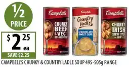 Supabarn CAMPBELL'S CHUNKY & COUNTRY LADLE SOUP offer