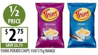 Supabarn Thins potato chips offer