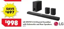 Harvey Norman LG S95TR 9.1.5-Channel Soundbar with Subwoofer and Rear Speakers offer