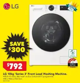 Harvey Norman LG 10kg 'Series 3' Front Load Washing Machine offer