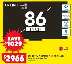 Harvey Norman LG 86" QNED86B 4K* Mini LED evo Al Smart TV offer