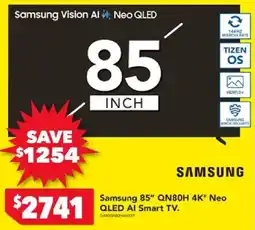 Harvey Norman Samsung 85" QN80H 4K* Neo QLED AI Smart TV offer