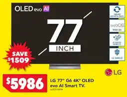 Harvey Norman LG 77" G6 4K* OLED evo Al Smart TV offer