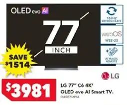 Harvey Norman LG 77" C6 4K" OLED evo Al Smart TV offer