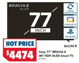 Harvey Norman Sony 77" BRAVIA 8 4K HDR OLED Smart TV offer