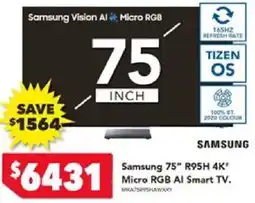 Harvey Norman Samsung 75" R95H 4K* Micro RGB AI Smart TV offer