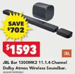 Harvey Norman JBL Bar 1300MK2 11.1.4-Channel Dolby Atmos Wireless Soundbar offer