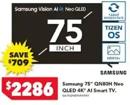 Harvey Norman Samsung 75" QN80H Neo QLED 4K* Al Smart TV offer