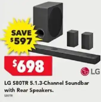 Harvey Norman LG S80TR 5.1.3-Channel Soundbar with Rear Speakers offer