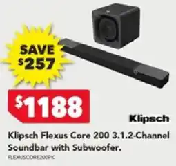 Harvey Norman Klipsch Flexus Core 200 3.1.2-Channel Soundbar with Subwoofer offer