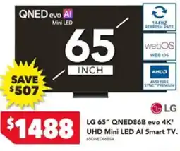 Harvey Norman LG 65" QNED86B evo 4K* UHD Mini LED Al Smart TV offer