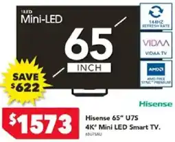 Harvey Norman Hisense 65" U7S 4K' Mini LED Smart TV offer