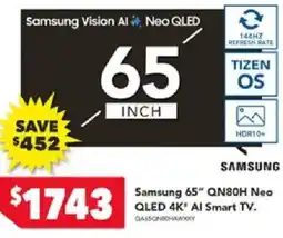 Harvey Norman Samsung 65" QN80H Neo QLED 4K* Al Smart TV offer
