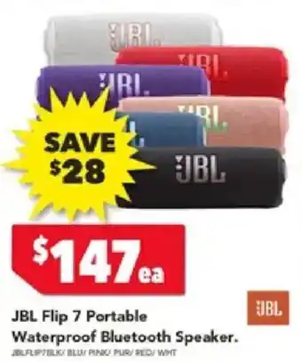 Harvey Norman JBL Flip 7 Portable Waterproof Bluetooth Speaker offer