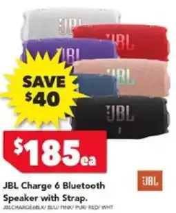 Harvey Norman JBL Charge 6 Bluetooth Speaker with Strap offer