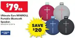 Harvey Norman Ultimate Ears MINIROLL Portable Bluetooth Speaker offer