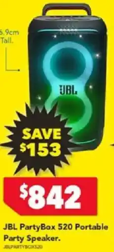Harvey Norman JBL PartyBox 520 Portable Party Speaker offer