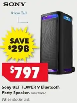 Harvey Norman Sony ULT TOWER 9 Bluetooth Party Speaker offer