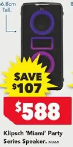 Harvey Norman Klipsch 'Miami' Party Series Speaker offer
