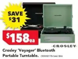 Harvey Norman Crosley 'Voyager' Bluetooth Portable Turntable offer
