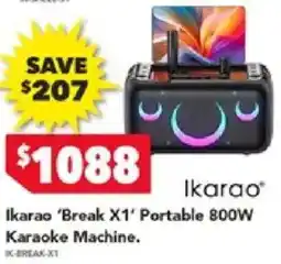 Harvey Norman Ikarao 'Break X1' Portable 800W Karaoke Machine offer