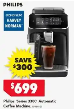 Harvey Norman Philips 'Series 3300' Automatic Coffee Machine offer