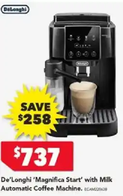 Harvey Norman De'Longhi 'Magnifica Start' with Milk Automatic Coffee Machine offer