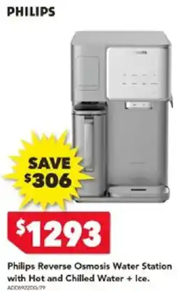 Harvey Norman Philips reverse osmosis water station with hot and chilled water + ice offer