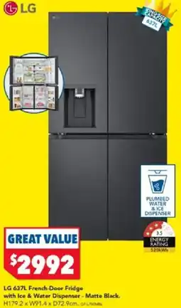 Harvey Norman LG 637L French Door Fridge with Ice & Water Dispenser offer